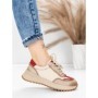 Pantofi Sport Dama din piele naturala 572305 CREAM-RED | FRANCO GERARDO