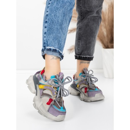 Pantofi Sport Dama din piele naturala HY5782 PURPLE-BLUE | FRANCO GERARDO