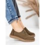 Pantofi Casual Dama din piele naturala 8736 KHAKI | FORMAZIONE
