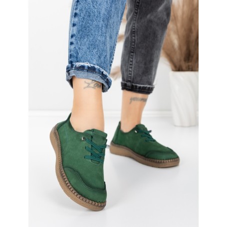 Pantofi Casual Dama din piele naturala 8736 GREEN | FORMAZIONE