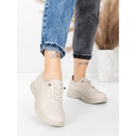 Pantofi Casual Dama din piele naturala 5712567 CREAM | ADVANCER