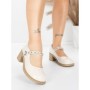 Pantofi cu toc din piele naturala TP1355-1 CREAM | ADVANCER