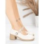 Pantofi cu toc din piele naturala TP1355-1 CREAM | ADVANCER