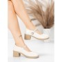 Pantofi cu toc din piele naturala TP1355-1 CREAM | ADVANCER