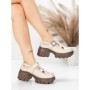Pantofi Casual Dama din piele naturala 23282 CREAM | ADVANCER