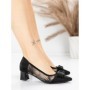 Pantofi cu toc din piele naturala 300-30 BLACK | ADVANCER