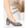 Pantofi cu toc din piele naturala 22163-90 GREY | ADVANCER