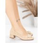 Pantofi cu toc din piele naturala 22163-90 APRICOT | ADVANCER