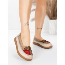 Balerini Dama din piele naturala KM5315 KHAKI | ADVANCER