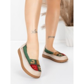 Balerini Dama din piele naturala KM5315 GREEN | ADVANCER