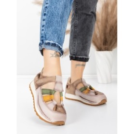 Pantofi Sport Dama din piele naturala KM9207 KHAKI | ADVANCER