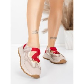 Pantofi Sport Dama din piele naturala KM3906 RED | ADVANCER