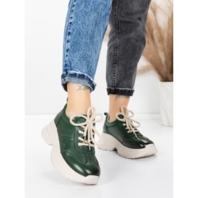 Pantofi Sport Dama din piele naturala 10785 GREEN | FRANCO GERARDO