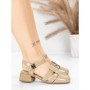 Pantofi cu toc din piele naturala 21161 KHAKI | ADVANCER