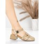 Pantofi cu toc din piele naturala 21161 KHAKI | ADVANCER