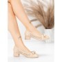 Pantofi cu toc din piele naturala 25876-13 APRICOT | ADVANCER