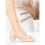 Pantofi cu toc din piele naturala 25876-13 APRICOT | ADVANCER