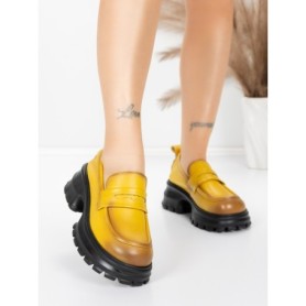 Pantofi Casual Dama din piele naturala 8307 YELLOW | ADVANCER