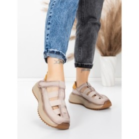 Pantofi Sport Dama din piele naturala KM8882 CREAM | ADVANCER
