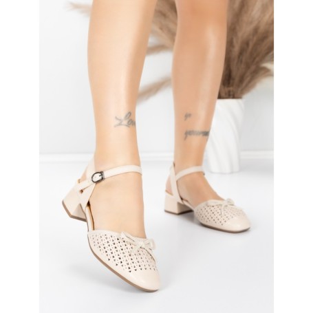 Sandale Dama din piele naturala 1215-1 CREAM | ADVANCER