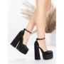 Pantofi cu Toc gros si Platforma 2SY12 BLACK | MEI
