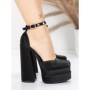 Pantofi cu Toc gros si Platforma 2SY12 BLACK | MEI