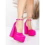 Pantofi cu Toc gros si Platforma 2SY12 FUCHSIA | MEI