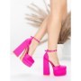 Pantofi cu Toc gros si Platforma 2SY12 FUCHSIA | MEI