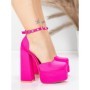 Pantofi cu Toc gros si Platforma 2SY12 FUCHSIA | MEI