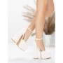 Pantofi cu Toc gros si Platforma 2SY12 BEIGE | MEI