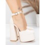 Pantofi cu Toc gros si Platforma 2SY12 BEIGE | MEI
