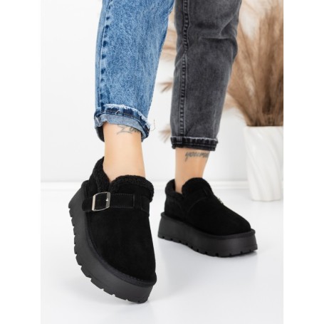 Ghete Dama din piele naturala 5W91 BLACK | PANTOFUL