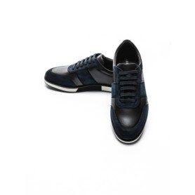 Pantofi Casual Barbati din piele naturala 528-77 BLUE-BLACK | ADVANCER