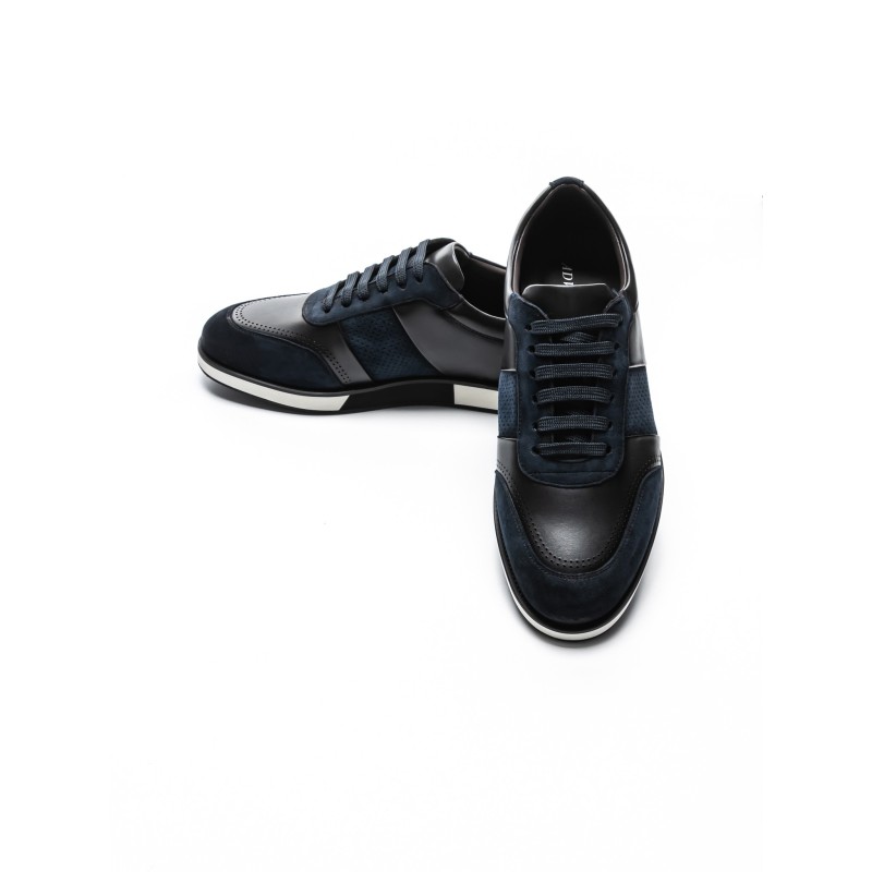 Pantofi Casual Barbati din piele naturala 528-77 BLUE-BLACK | ADVANCER