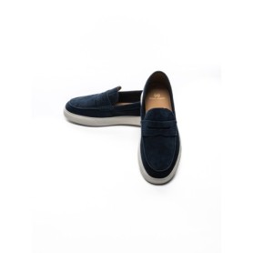 Mocasini Barbati din piele naturala 25859 BLUE | FRANCO GERARDO