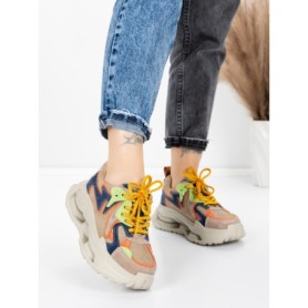 Pantofi Sport Dama din piele naturala 36823-1 ORANGE | ADVANCER