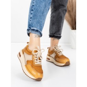 Pantofi Sport Dama din piele naturala 6055 TAUPE | ADVANCER