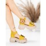 Sandale Dama din piele naturala 18651 YELLOW | ADVANCER