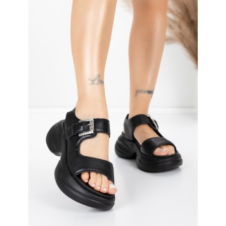 Sandale Dama din piele naturala 6818 BLACK | ADVANCER