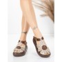 Sandale Dama din piele naturala 10682 CREAM-BROWN | ADVANCER