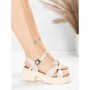 Sandale Dama din piele naturala 2567 CREAM | ADVANCER
