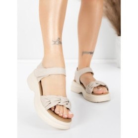Sandale Dama din piele naturala 2562 CREAM | ADVANCER