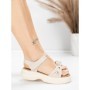 Sandale Dama din piele naturala 2562 CREAM | ADVANCER