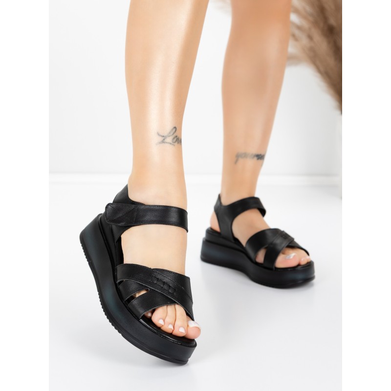 Sandale Dama din piele naturala 2569 BLACK | ADVANCER