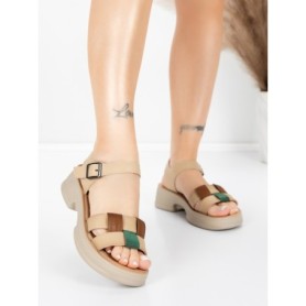 Sandale Dama din piele naturala 251077 APRICOT-ORANGE | ADVANCER