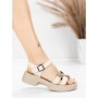 Sandale Dama din piele naturala 251077 CREAM-GREEN | ADVANCER