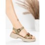 Sandale Dama din piele naturala 251077 GREEN-BROWN | ADVANCER