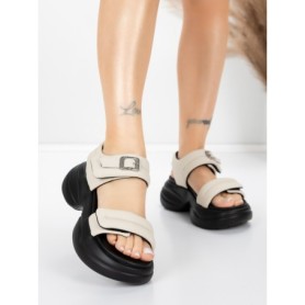 Sandale Dama din piele naturala 6818-1 CREAM | ADVANCER