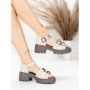 Sandale Dama din piele naturala 10672 CREAM | ADVANCER