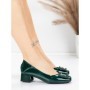 Pantofi cu toc din piele naturala 1011-1062 GREEN | FORMAZIONE